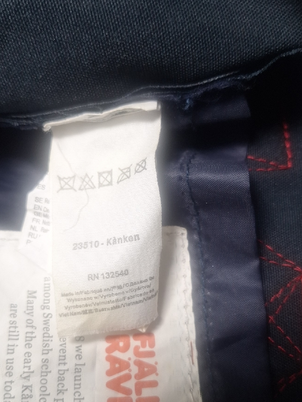 Fjällräven Kaken Mini Backpack | Blue Red - Picture 9 of 9